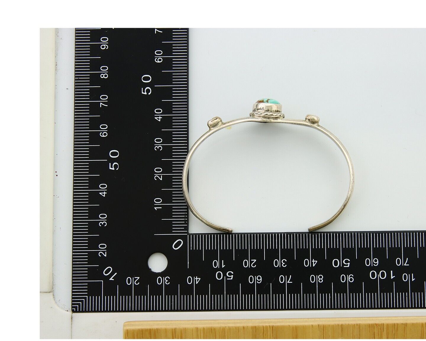 Navajo Cuff Bracelet 925 Silver Turquoise Native American Artist Handmade C.80's