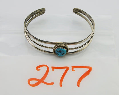 Navajo Bracelet 925 Silver Cuff Turquoise Handmade Artist Signed TC C.80's