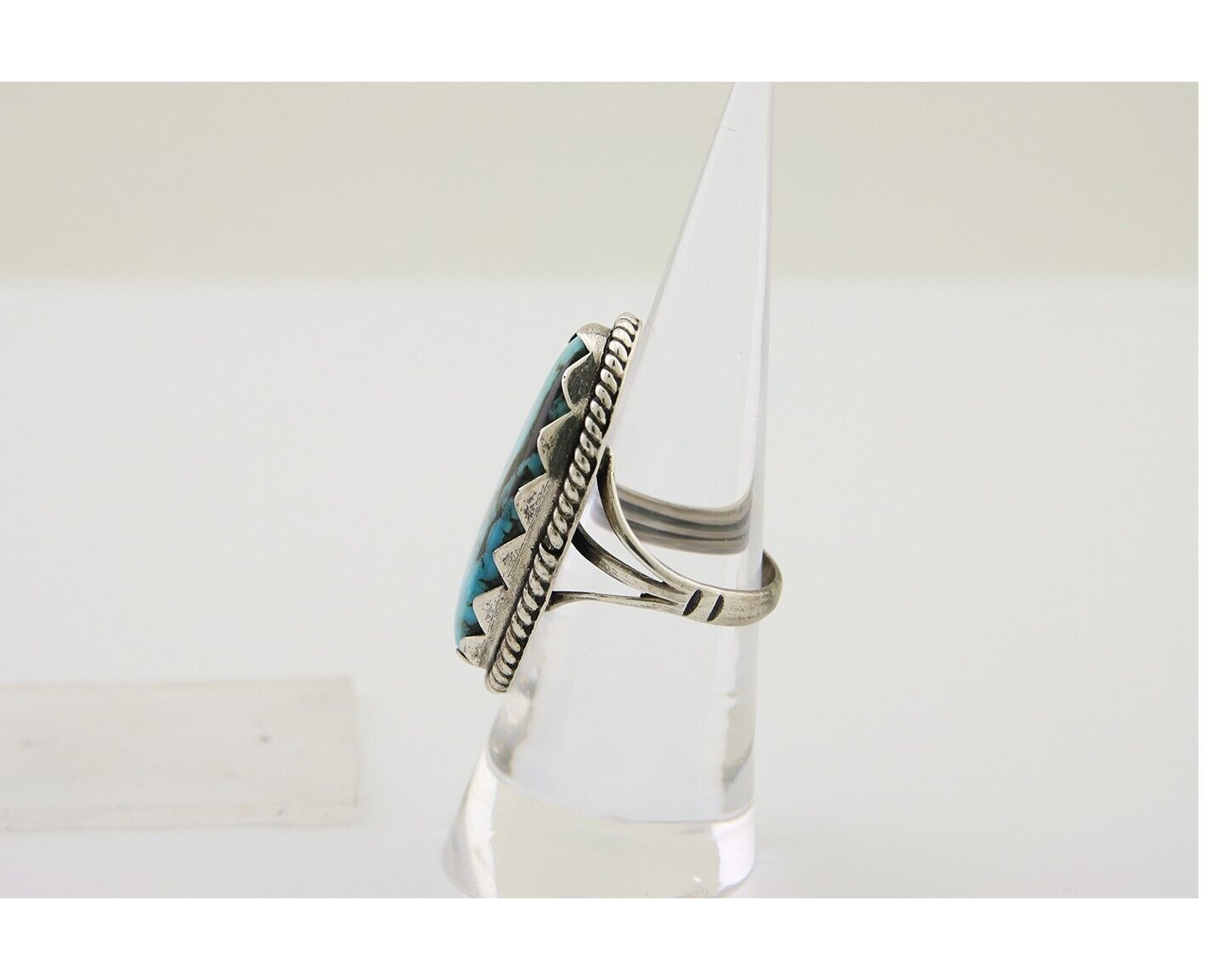 Navajo Handmade Ring 925 Silver Turquoise Native American Artist C.80's