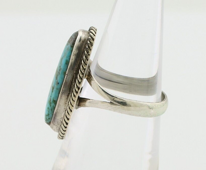 Navajo Handmade Ring 925 Silver Natural Turquoise Native American Artist C.80's