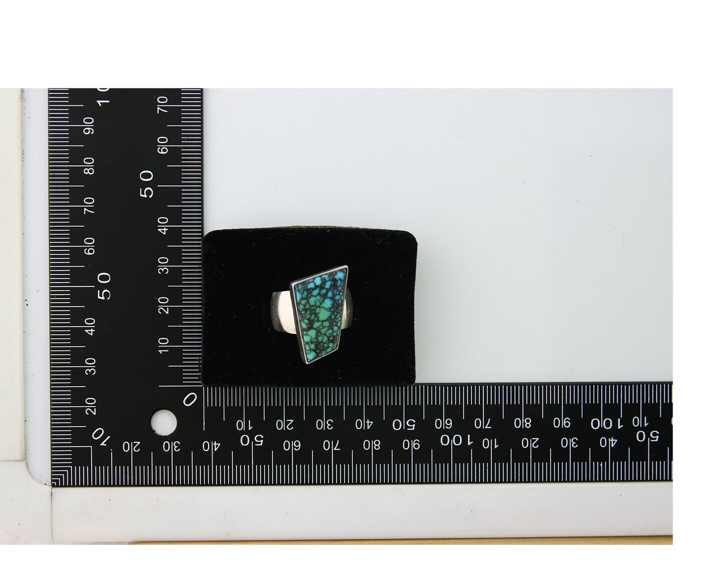 Navajo Ring .925 Sterling Blue Turquoise Artist Signed Doug Zachary C.80's
