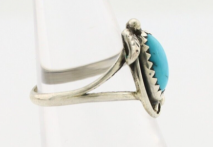 Navajo Ring 925 Silver Sleeping Beauty Turquoise Signed SkyStone Creations C80s