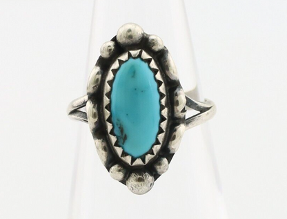 Navajo Ring 925 Silver Sleeping Beauty Turquoise Signed SkyStone Creations C80s