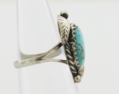 Navajo Ring 925 Silver Natural Blue Turquoise Native American Artist C.80's