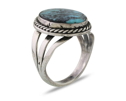 Navajo Ring 925 Silver Natural Turquoise Native American Artist Size 7.25 C.80's