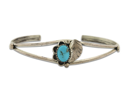 Vintage Navajo Bracelet 925 Silver Turquoise Tranditional Handmade Signed CY