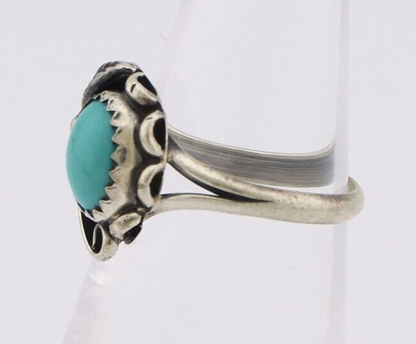 Navajo Ring 925 Silver Natural Blue Turquoise Native American Artist C.80's