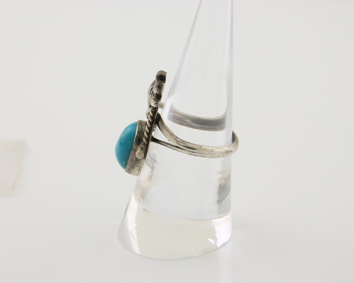 Navajo Handmade Ring 925 Silver Turquoise Signed BP C.80's