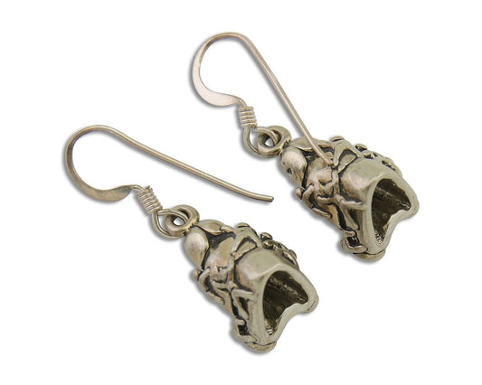 Navajo Earrings 925 Silver Dangle Indian with Kids Native American Artist C.80's