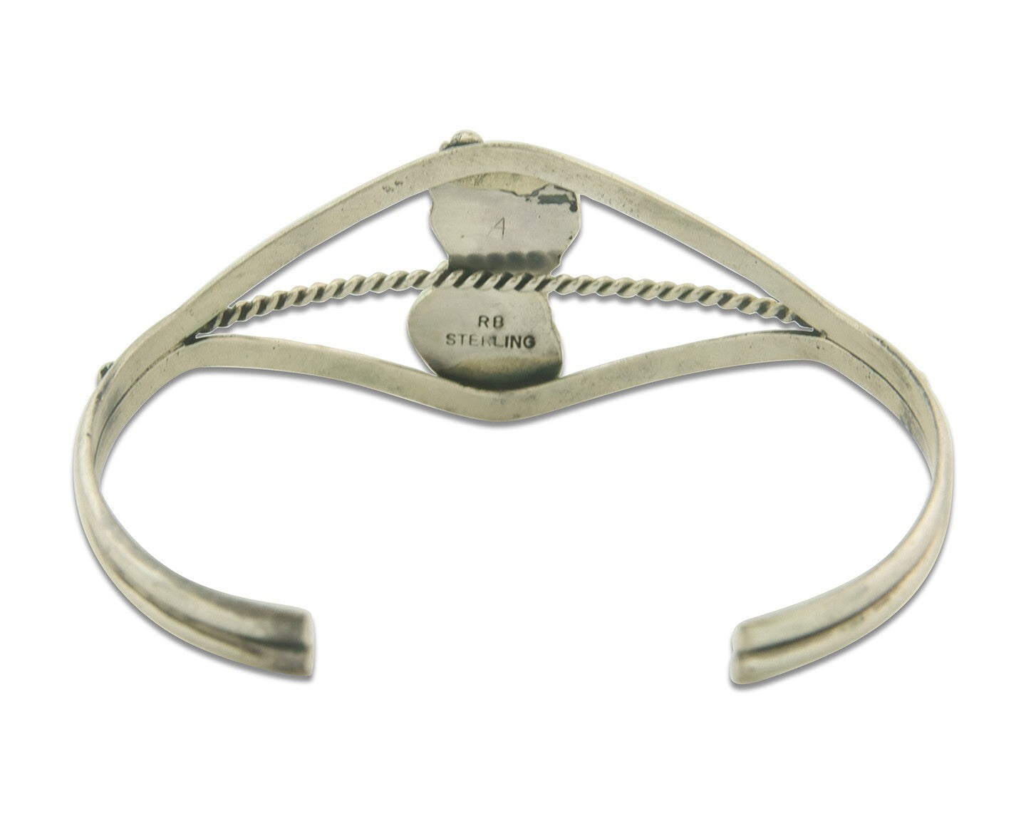 Navajo Bracelet 925 Silver Coral & Turquoise Cuff Signed Running Bear C.80's