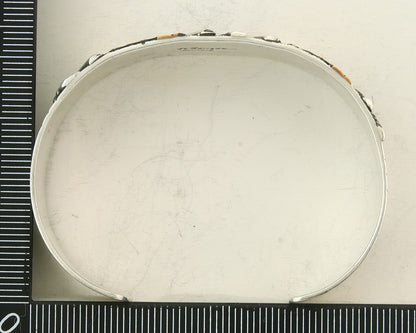 Navajo Bracelet Gold & 925 Silver Handmade 16 mm Wide Signed Thomas Singer C80s