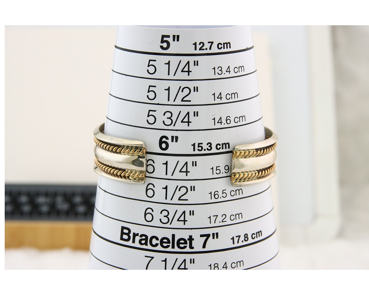 Navajo Bracelet 925 Silver & 12k Yellow Gold Filled Signed TAHE C.80's