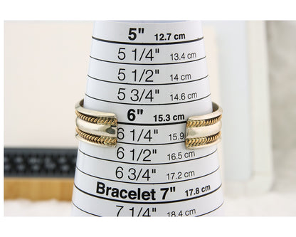 Navajo Bracelet 925 Silver & 12k Yellow Gold Filled Signed TAHE C.80's