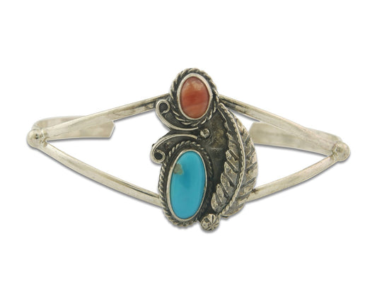 Vintage Navajo Bracelet 925 Silver Handmade Authentic Gemstone Traditional