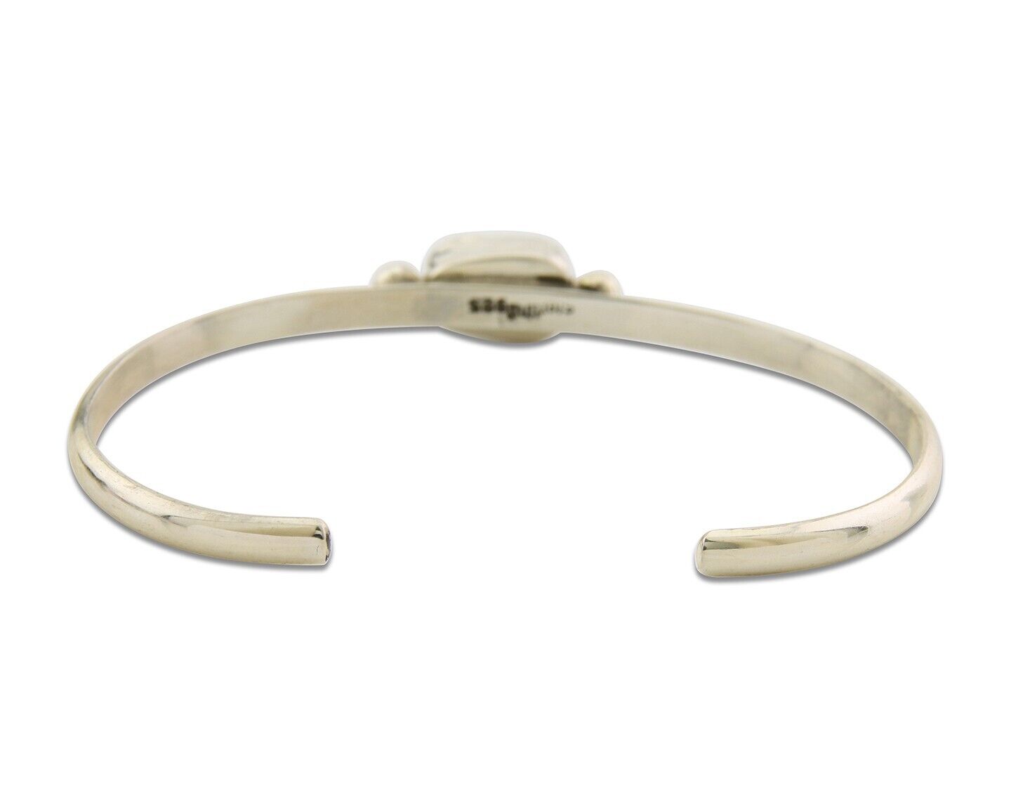 Navajo Bracelet .925 Silver Mediterranean Red Coral Cuff Native Artist C.80's