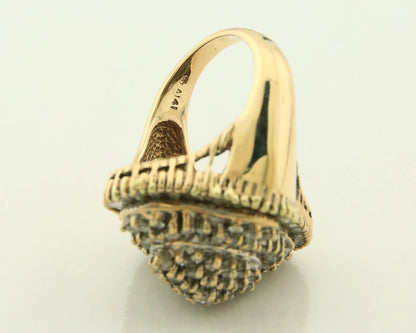 Natural Diamond Cluster Ring 10k Yellow Gold Ring Size 8.25