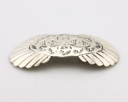 Women's Navajo Hair Clip Hand Stamped 925 Silver Artist Signed C Montoya C.80's