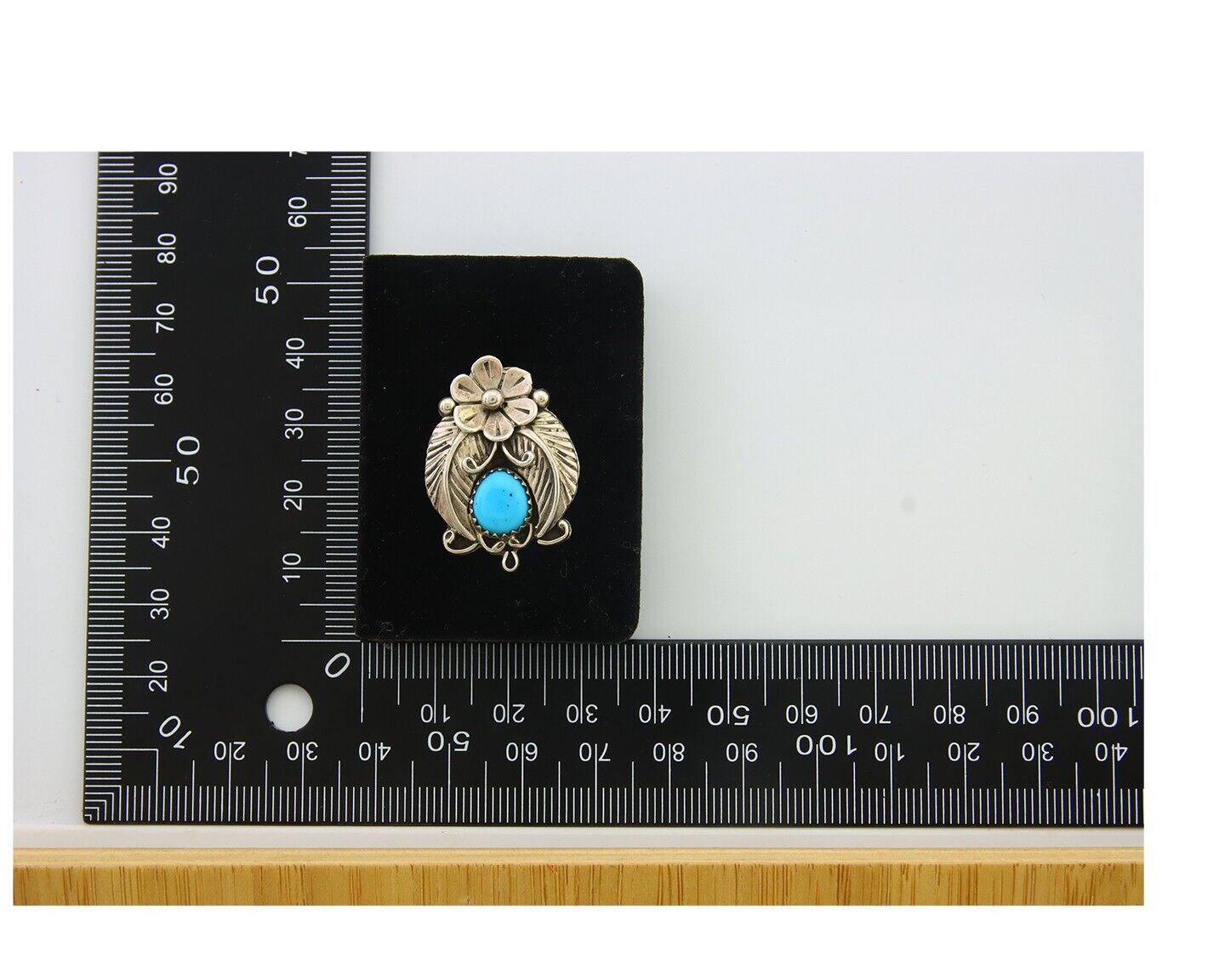 Navajo Earrings 925 Silver Natural Turquoise Artist Signed A C.80's