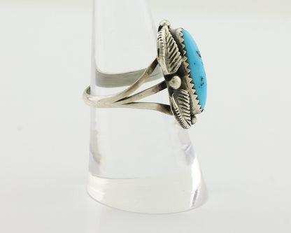 Navajo Ring 925 Silver Kingman Turquoise Artist Signed SC C.80's