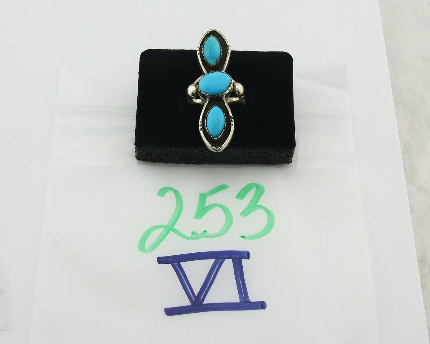 Vintage Navajo Ring 925 Sterling Silver Turquoise Handmade Size 6.25
