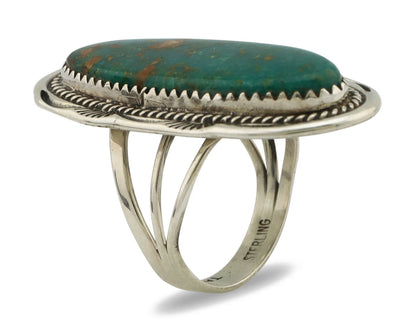 Navajo Ring .925 Silver Blue Southwest Turquoise Artist Talhat C.80's