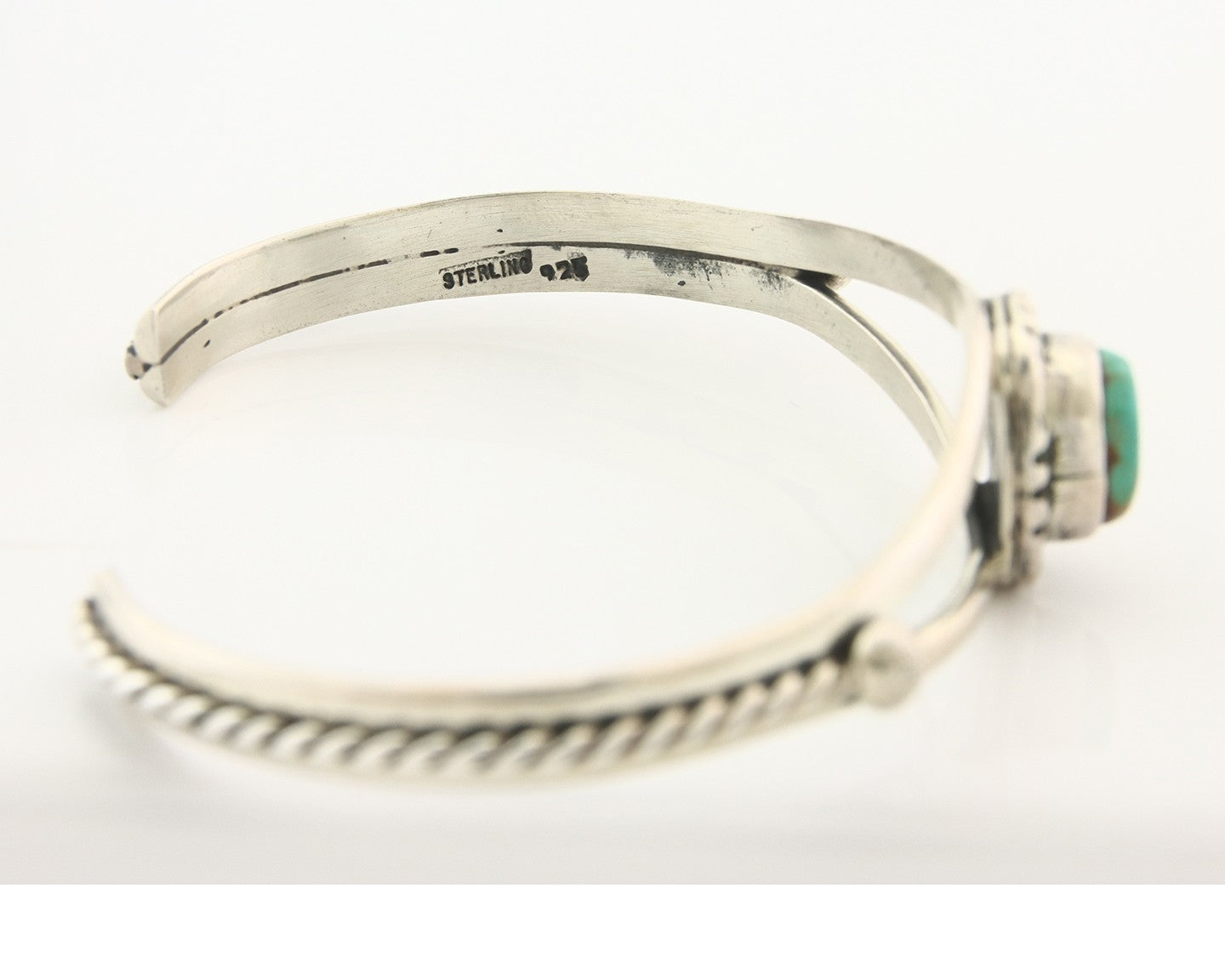 Vintage Navajo Bracelet 925 Silver Turquoise Tranditional Handmade Signed Gecko