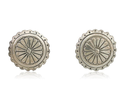 Navajo Small Shield Earrings 925 Silver Native American Artist C.80's