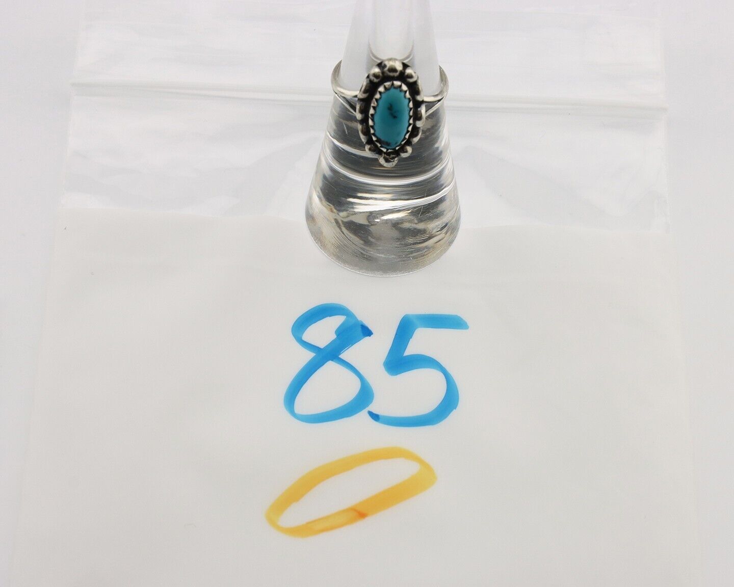 Navajo Ring 925 Silver Turquoise Artist Signed SkyStone Creations C.80's