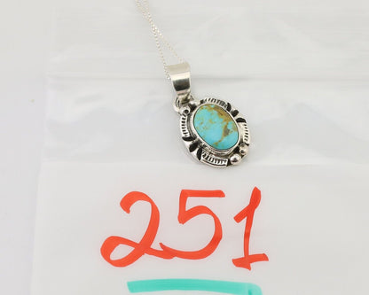 Navajo Necklace 925 Silver Kingman Turquoise Artist Signed Gecko C.90s