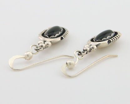 Navajo Dangle Earrings 925 Silver Natural Black Onyx Native American C.80's