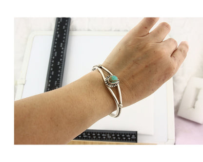 Vintage Navajo Bracelet 925 Silver Turquoise Tranditional Handmade Signed Gecko