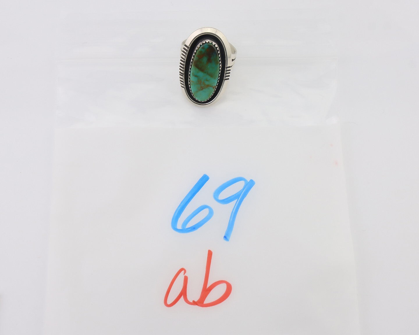 Navajo Ring 925 Silver Royston Turquoise Native American Artist C.80's