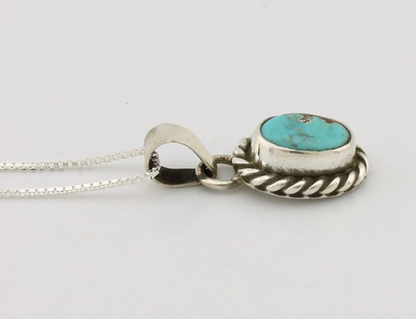 Navajo Necklace 925 Silver Natural Kingman Turquoise Native Artist C.2008