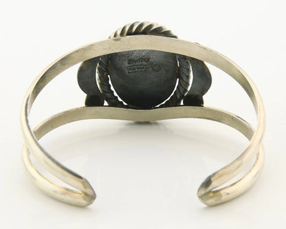 Navajo Cuff Bracelet Sterling Silver Turquoise Native Artist Signed Randy Boyd
