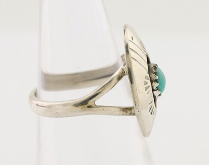 Navajo Handmade Ring 925 Silver Blue Turquoise Artist Signed BF C.80's