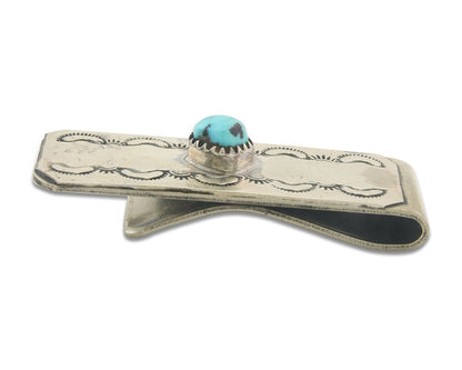 Navajo Money Clip 925 Silver & 999 Nickle Hand Stamp Native American Artist C80s