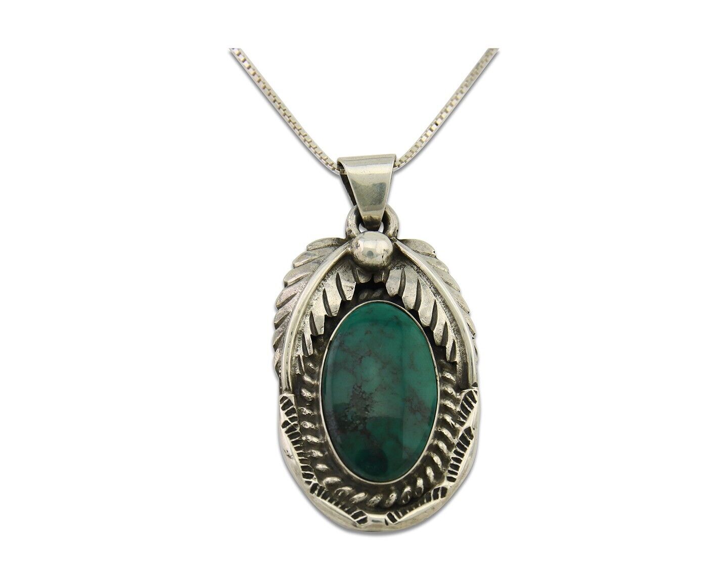 Navajo Necklace 925 Silver Natural Turquoise Handmade Signed Sun Rise C.80's