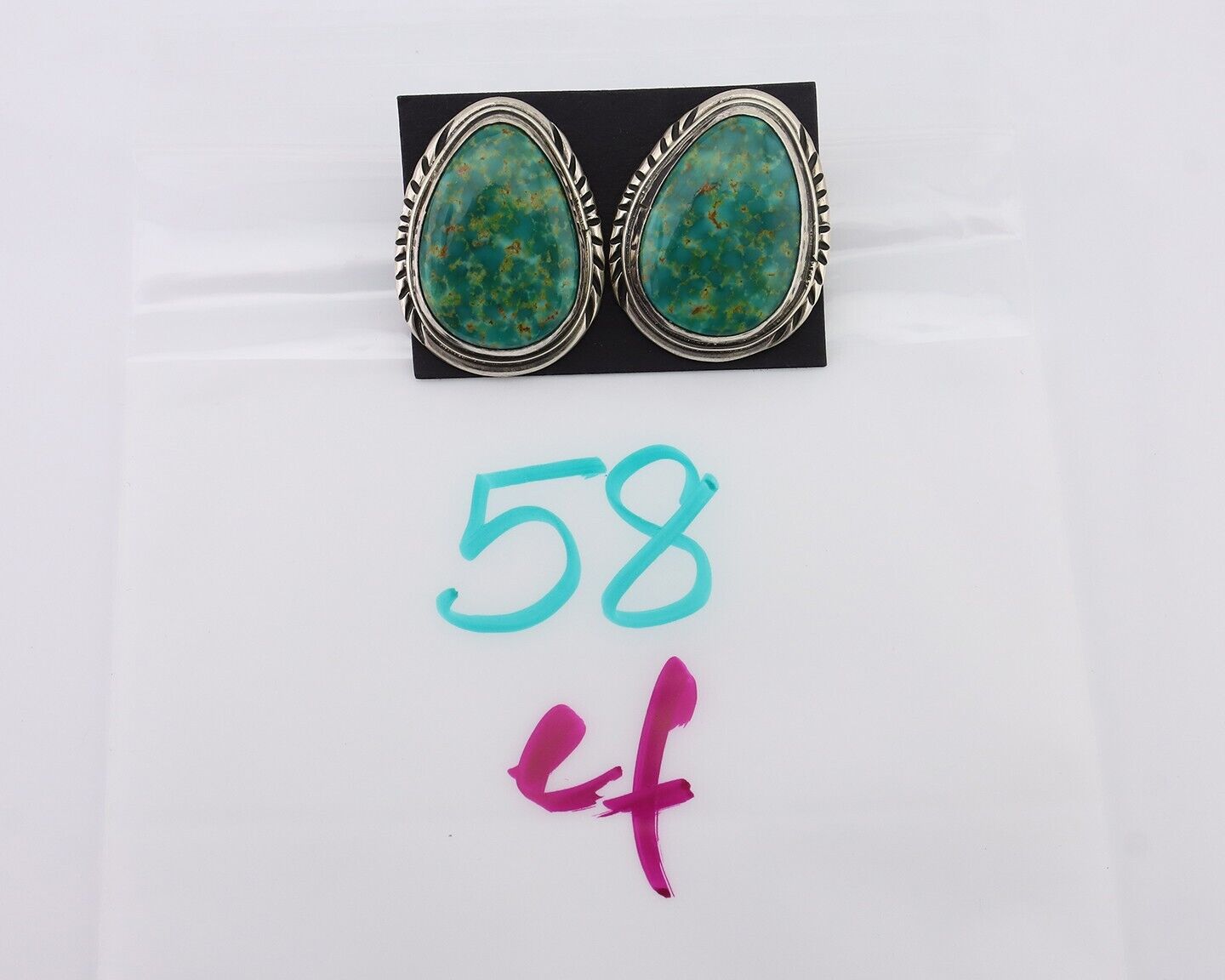 Genuine Royston Turquoise Floral Antique Sterling Silver deals Earrings Dangle .925