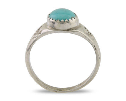 Navajo Ring 925 Silver Natural Blue Turquoise Native American Artist C.80's