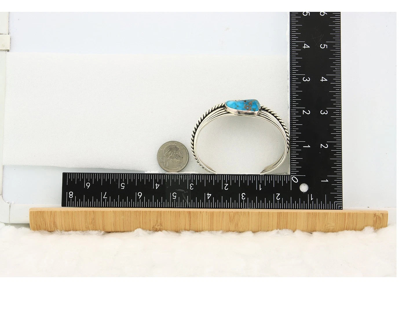 Navajo Cuff Bracelet Sterling Silver Natural Nevada Turquoise Native Vintage