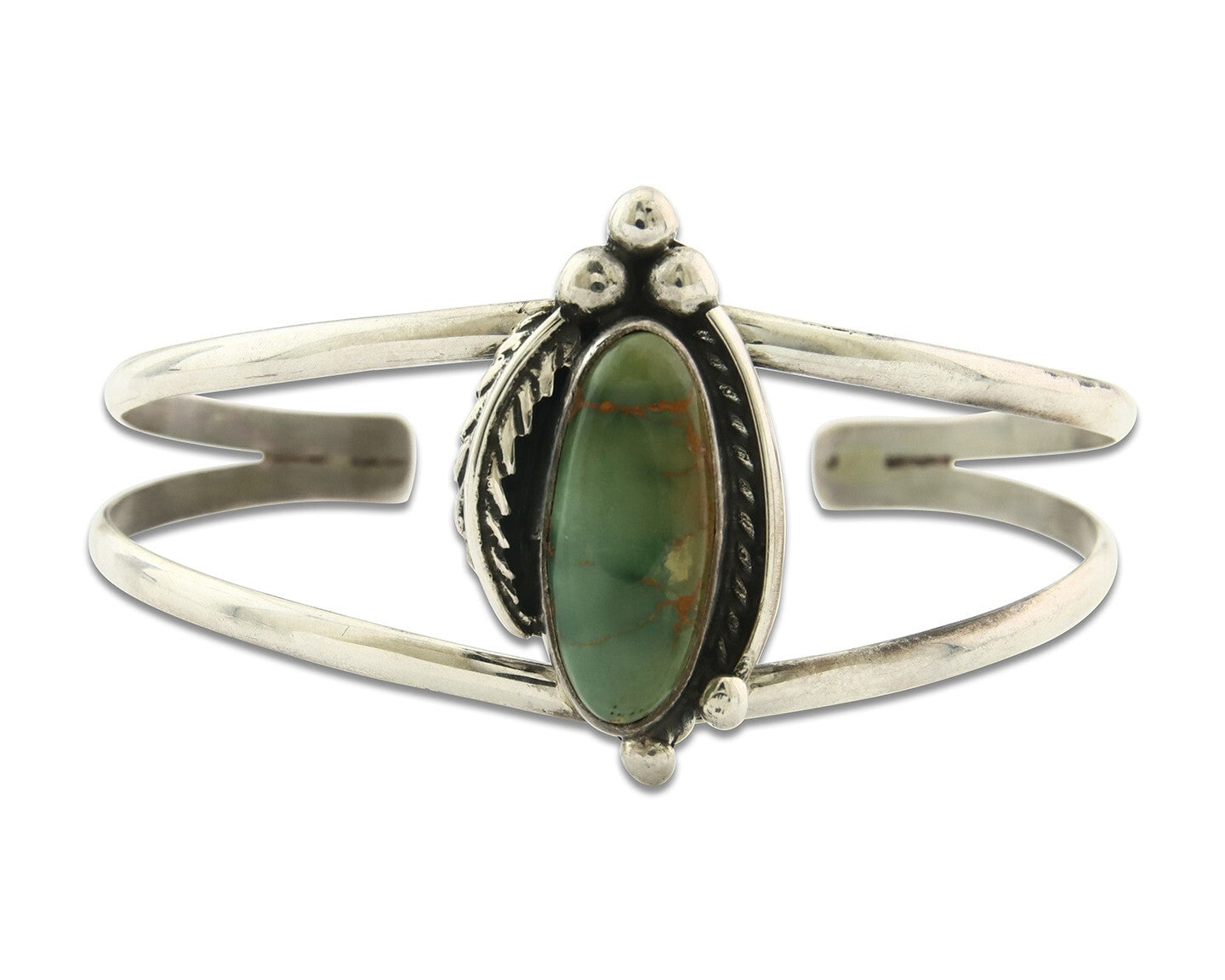 Vintage Navajo Bracelet 925 Silver Manassa Turquoise Handmade Signed Sunrise