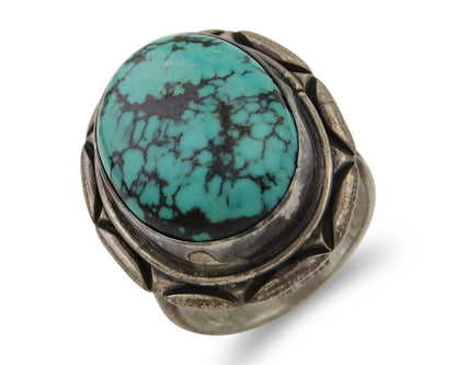Navajo Handmade Ring 925 Silver Turquoise Native American Artist C.80's