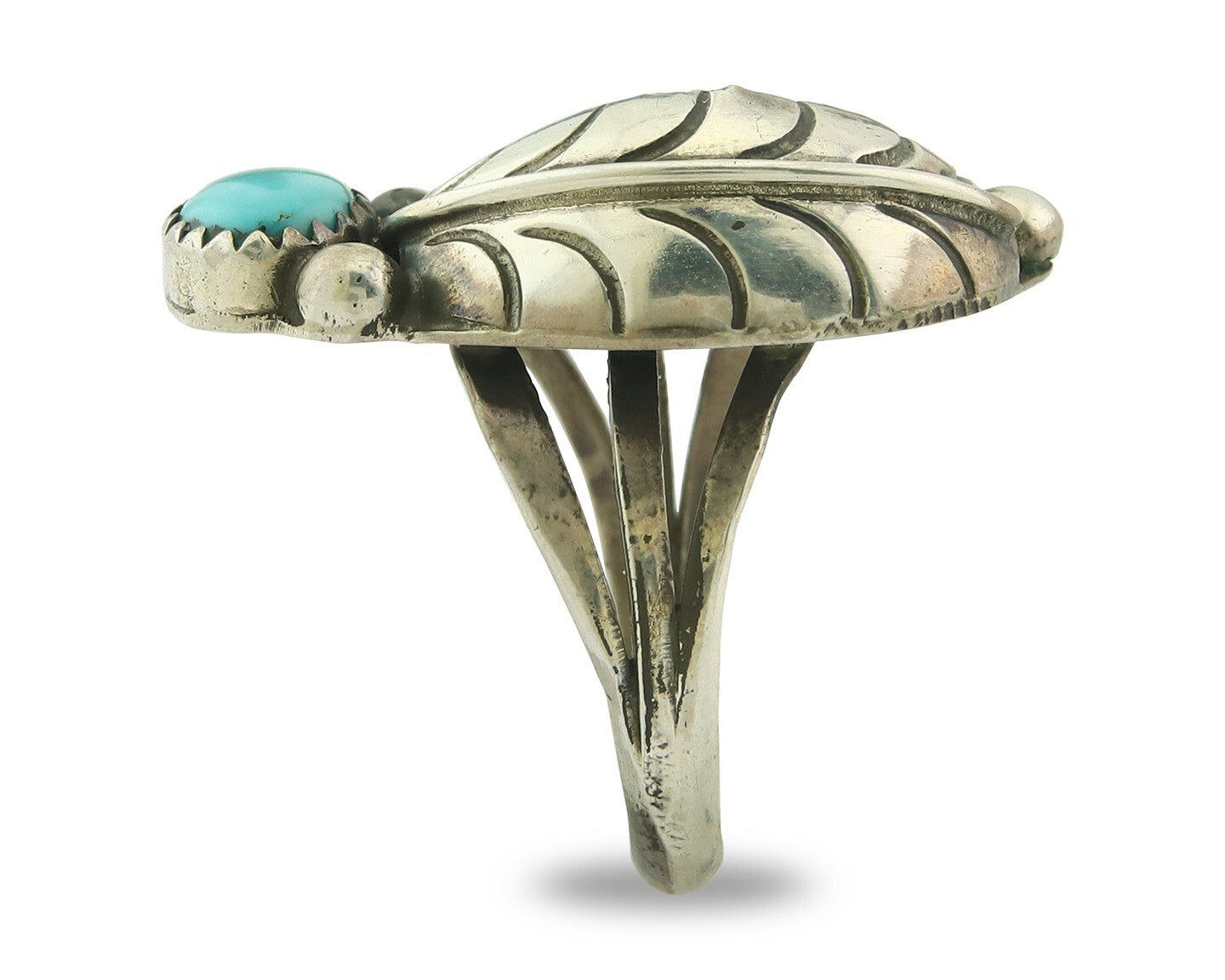 Vintage Navajo Ring 925 Sterling Silver Authentic Turquoise Size 7.5