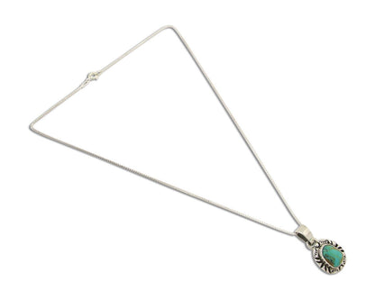 Navajo Necklace 925 Silver Natural Turquoise Artist Signed C Montoya C.80's