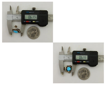 Navajo Earrings 925 Silver Natural Turquoise Native American Artist C.80's