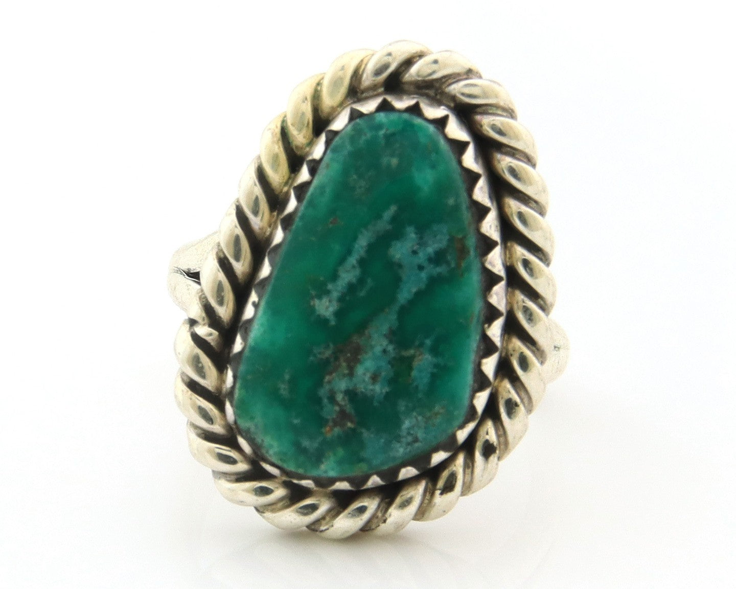 Navajo Toe Ring Sterling Silver Blue Turquoise Vintage Native Artist Size 1.5