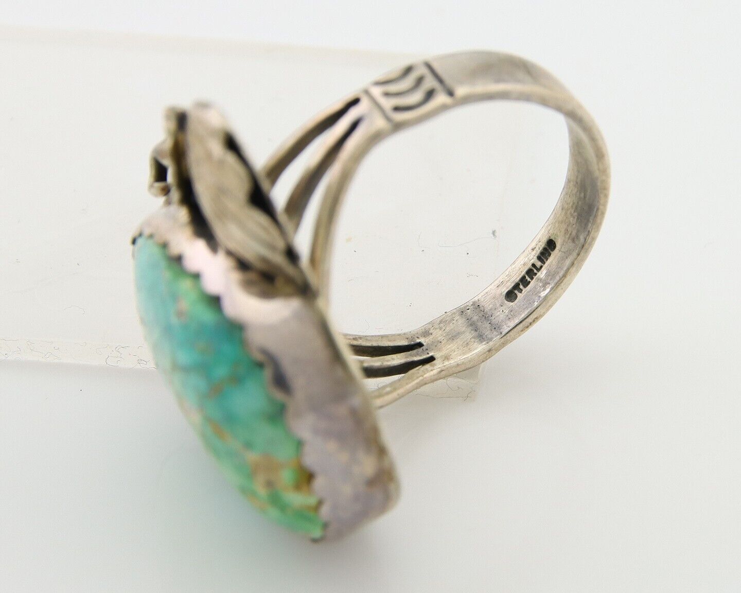 Navajo Ring 925 Sterling Royston Turquoise Native American Artist C.80's