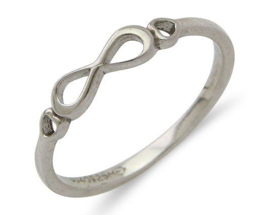 Infinity Heart Promise Ring 925 Solid Silver Size 6.25