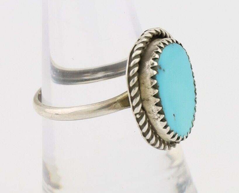 Navajo Handmade Ring 925 Silver Turquoise Native American Artist C.80's