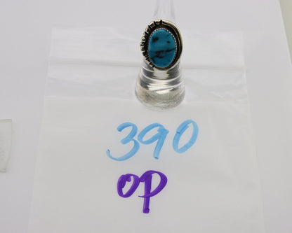 Navajo Ring 925 Silver Blue Turquoise Native American Artist C.80's